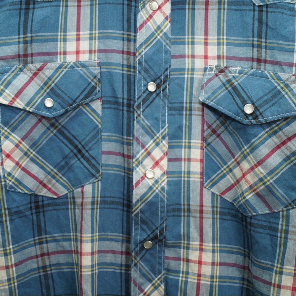 Wrangler Shirt Western Plaid Diamond Pearl Snaps Long Sleeve Cowboy Mens small - Picture 4 of 9